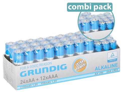 36 Grundig Batterijen - 12x AAA + 24x AA, Audio, Tv en Foto, Accu's en Batterijen, Nieuw, Verzenden