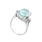 Zonder Minimumprijs - Ring Platina - 5.50ct. tw. Aquamarijn, Sieraden, Tassen en Uiterlijk, Ringen, Nieuw