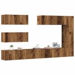 vidaXL 7-delig Tv-meubelset wandmontage bewerkt hout oud, Verzenden, Nieuw, Overige houtsoorten