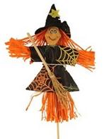 Bijsteker Halloween Heks met bezem 15x10 cm, Ophalen of Verzenden, Nieuw