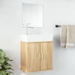 vidaXL 2-delige Badkamermeubelset bewerkt hout eikenkleurig, Verzenden, Nieuw