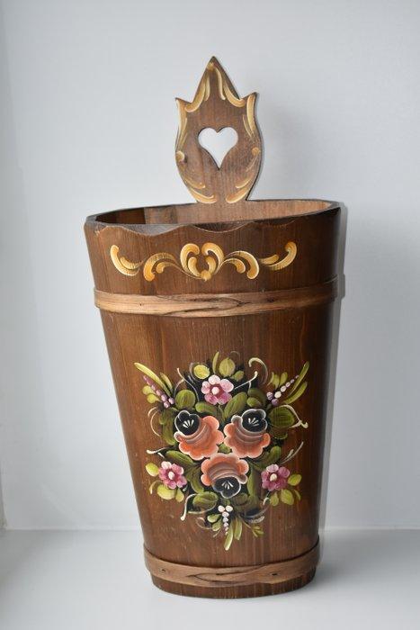 Decoratief ornament - paraplubak met handgeschilderde, Antiek en Kunst, Curiosa en Brocante