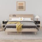 vidaXL Nachtkastjes 2 st 42x38x45 cm bewerkt hout zwart, Minder dan 45 cm, Verzenden, Nieuw, Minder dan 55 cm