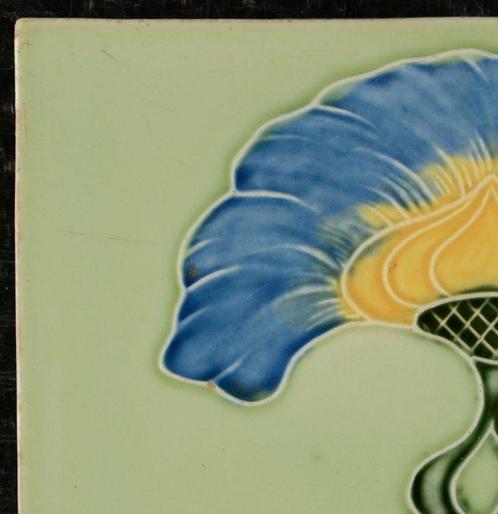 Jugendstil Tegel - bloem - Georg Schmider, Zell am, Antiek en Kunst, Antiek | Glas en Kristal