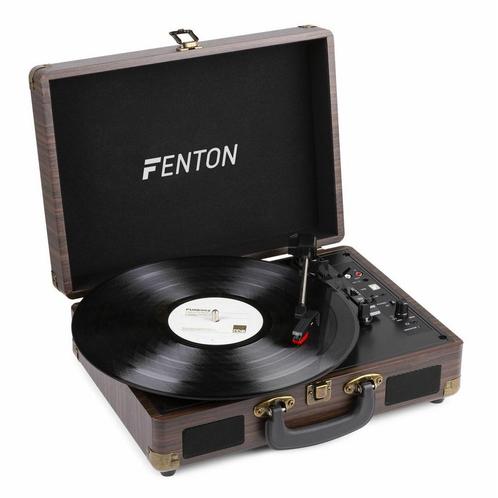 Fenton RP115B retro platenspeler met Bluetooth en USB - Hout, Audio, Tv en Foto, Platenspelers, Nieuw, Verzenden