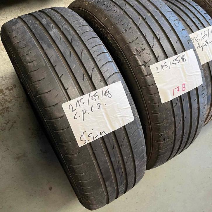 2 x Continental PremiumContact 2 215-55-18 Zomerbanden 5,5mm, Auto-onderdelen, Banden en Velgen, 18 inch, Zomerbanden, 215 mm