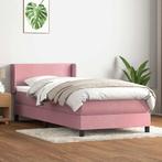 vidaXL Boxspring met matras fluweel roze 90x210 cm, Huis en Inrichting, Verzenden, Nieuw, Stof