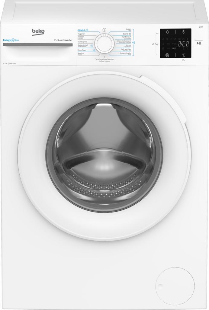 Beko BM3WFU37412CW - Wasmachine - 7 kg - 1400 tpm - ProSmart, Witgoed en Apparatuur, Wasmachines, Nieuw, Voorlader, 85 tot 90 cm