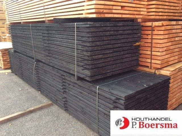 Potdekselplanken | 25x180 | Zwart | goedkoopste, Doe-het-zelf en Verbouw, Hout en Planken, Overige houtsoorten, 300 cm of meer