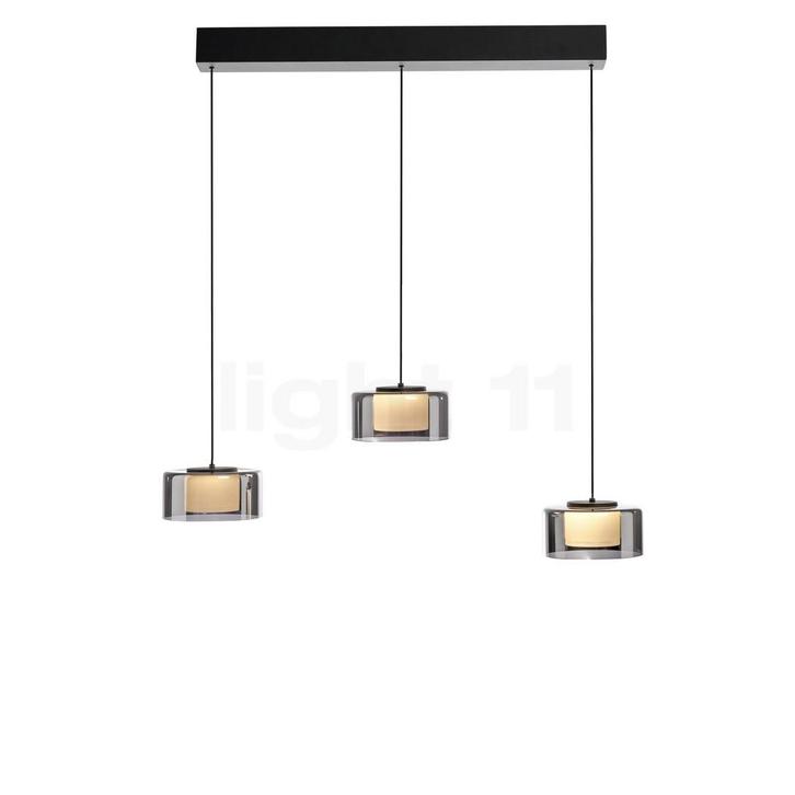 PAUL NEUHAUS Rika Hanglamp LED 3-lichts, zwart (Hanglampen), Huis en Inrichting, Lampen | Hanglampen, Nieuw, Glas, Verzenden