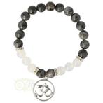 Armband Labradoriet / witte agaat - Ohm, Verzenden, Nieuw