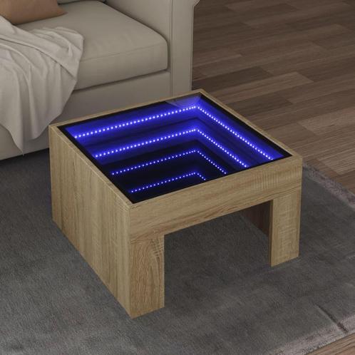 vidaXL Salontafel met Infinity LED 50x50x30 cm sonoma, Huis en Inrichting, Tafels | Salontafels, 50 tot 100 cm, Nieuw, Overige houtsoorten