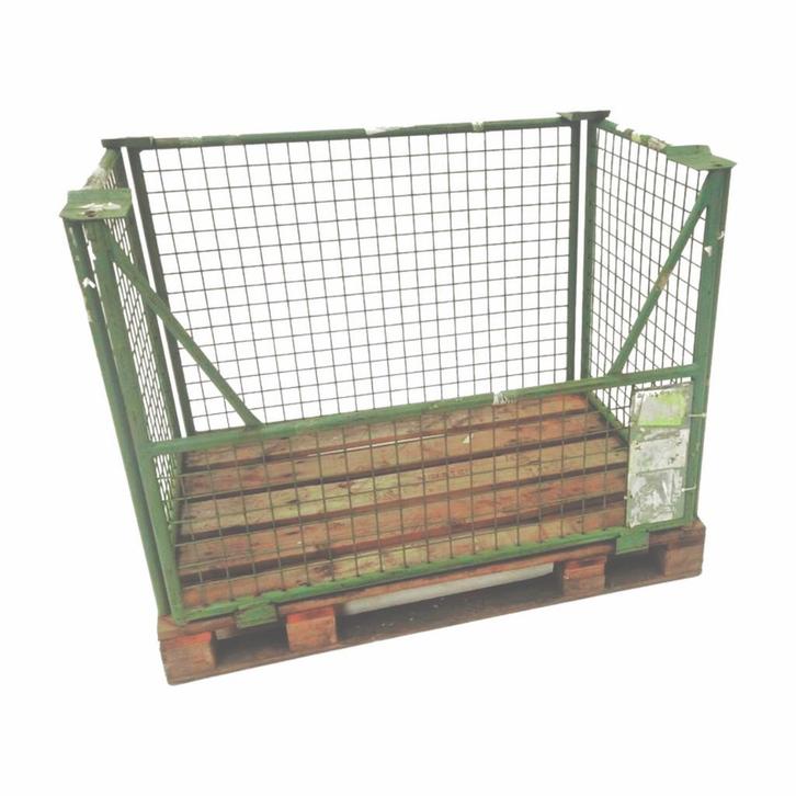 Palletrand inklapbaar 1200x800x980mm, 1 lange zijde half, Zakelijke goederen, Machines en Bouw | Heftrucks en Intern transport