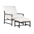 *WOONWINKEL* Kussen Lounge Stoel Met Voetenbank Zwart, Verzenden, Nieuw, Kunststof