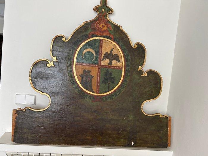 Bed - Hout - Met de hand geschilderd in kleuren, Antiek en Kunst, Antiek | Overige Antiek