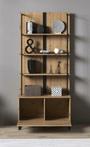 Boekenkast | Industrieel | Zwart Eiken | Metaal 85x42x192 cm