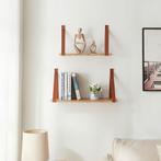 Wandplank Utsira set van 2 bruin en eikenkleurig [en.casa], Huis en Inrichting, Woonaccessoires | Wandplanken en Boekenplanken