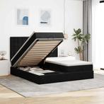 vidaXL Ottoman bed met matrassen 160x200cm fluweel zwart, Huis en Inrichting, Slaapkamer | Bedden, Verzenden, Zwart, 200 cm, Stof