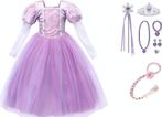 Rapunzel prinsessenjurk+Kroon+Vlecht+Staf 98,104,110,116,122