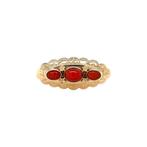 Gouden vintage broche met bloedkoraal 14 krt, Ophalen of Verzenden, Nieuw