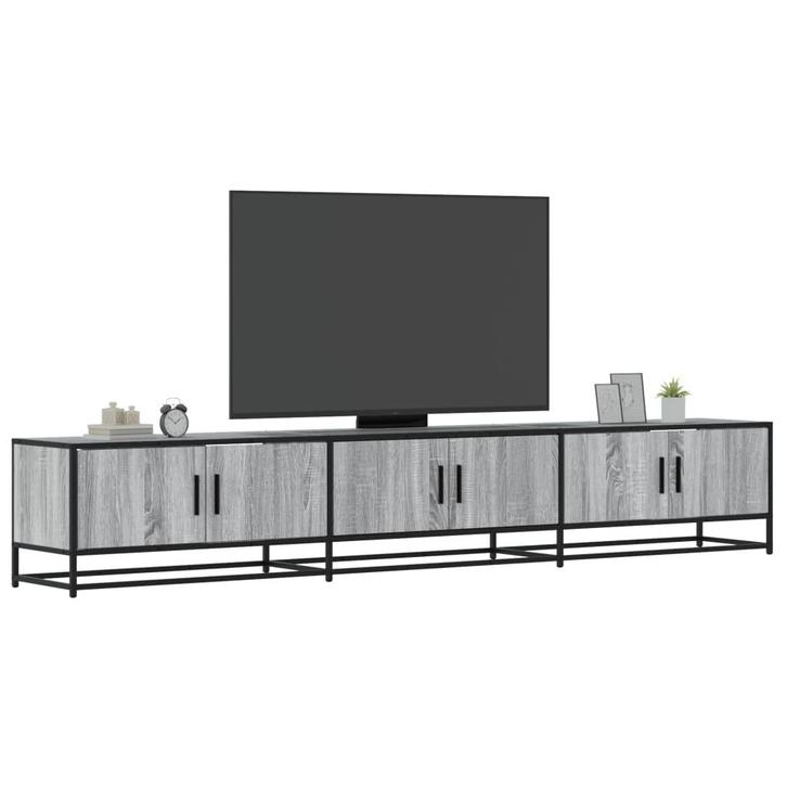 vidaXL Tv-meubel 240x35x41 cm bewerkt hout grijs sonoma, Huis en Inrichting, Kasten | Televisiemeubels, Nieuw, Overige houtsoorten