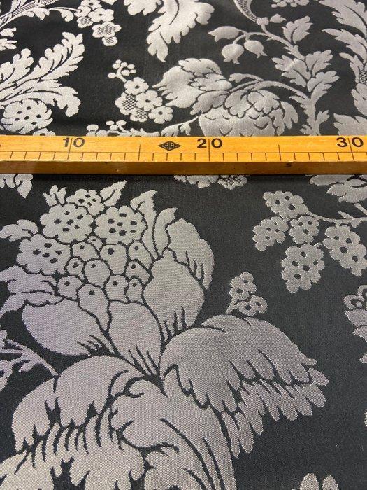 Verfijnd en prestigieus zwarte en zilveren damaststof,, Antiek en Kunst, Antiek | Kleden en Textiel