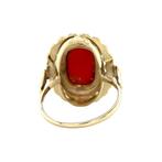 Gouden vintage ring met bloedkoraal 14 krt, Sieraden, Tassen en Uiterlijk, Ringen, Ophalen of Verzenden, Nieuw