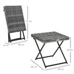 TRUUSK Poly Rotan Bijzettafel Tuintafel Opklapbare Salontafe, Verzenden, Nieuw