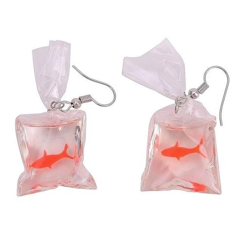 Fako Bijoux® - Oorbellen - Goudvis In Een Zakje - Oranje, Sieraden, Tassen en Uiterlijk, Oorbellen, Verzenden