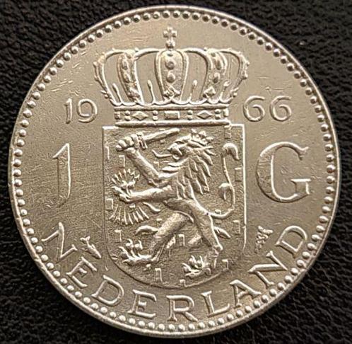 Nederlandse zilveren Gulden 1966, Postzegels en Munten, Munten | Nederland, Losse munt, Koningin Juliana, Zilver, Verzenden
