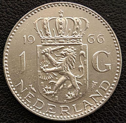 Nederlandse zilveren Gulden 1966, Postzegels en Munten, Munten | Nederland, Losse munt, Koningin Juliana, Zilver, Verzenden