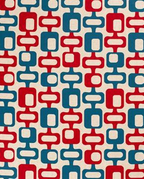 Katoen Linnenlook Retro Rood-Blauw, Hobby en Vrije tijd, Stoffen en Lappen, Blauw, Nieuw