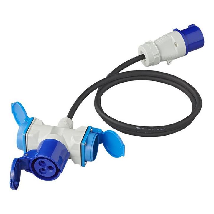 ProPlus Verloopkabel - 3 weg - 150 cm - CEE naar Schuko -..., Doe-het-zelf en Verbouw, Elektra en Kabels, Nieuw, Ophalen of Verzenden