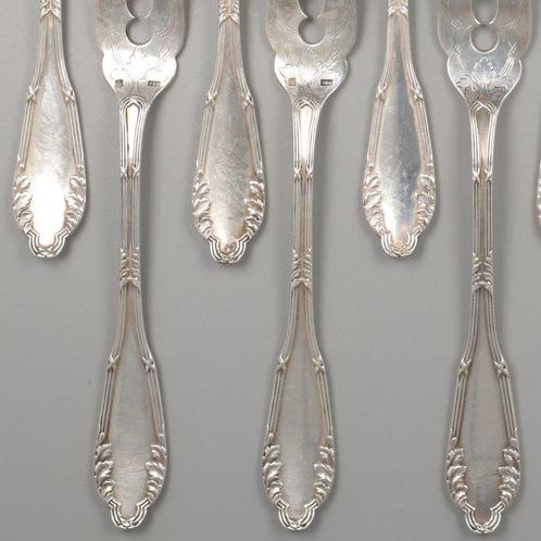 Henri de Bist - Visbestekset voor 6 personen (12) - .800, Antiek en Kunst, Antiek | Goud en Zilver
