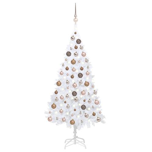 vidaXL Kunstkerstboom met verlichting en kerstballen 120 cm, Diversen, Kerst, Nieuw, Verzenden