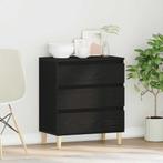vidaXL Dressoir met lade Zwart Eiken 60 x 35 x 70 cm Bewerkt, Verzenden, Nieuw, Overige houtsoorten, Minder dan 50 cm