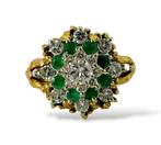 Ring - 14 karaat Geel goud, 14K gouden ring met diamanten en, Sieraden, Tassen en Uiterlijk, Ringen, Nieuw