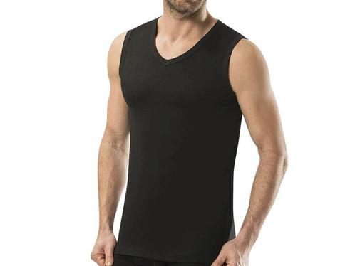 SQOTTON® A-shirt - V-hals - mouwloos - Zwart, Kleding | Heren, Ondergoed, Verzenden