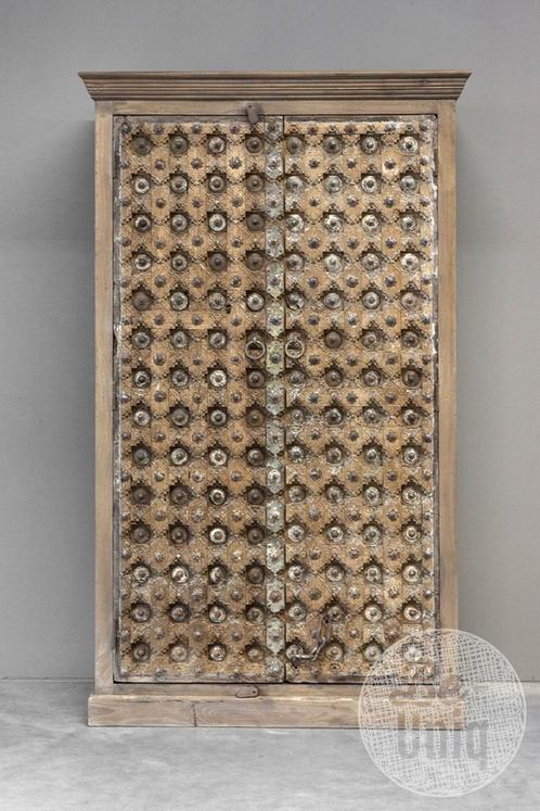 Oude deurenkast | India | H187 x B103 x D41 cm, Huis en Inrichting, Kasten | Boekenkasten, Nieuw, Verzenden