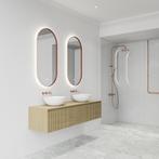 Spiegel Gliss Design Aura 40x100cm Koper Ovaal Met LED, Ophalen of Verzenden, Nieuw