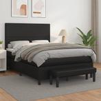 vidaXL Boxspring met matras kunstleer zwart 140x200 cm, Overige materialen, Verzenden, Zwart, 140 cm