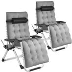 Ligstoel Cloud inklapbaar, traploos verstelbaar - lichtgrijs, Verzenden, Nieuw