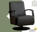 Leren draaifauteuil Mood - Toledo Antracite (donkergrijs) -, Huis en Inrichting, Fauteuils, Nieuw, Ophalen of Verzenden, 50 tot 75 cm