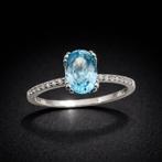 Zonder minimumprijs - Ring Zilver - Topaz (Gecertificeerd), Nieuw