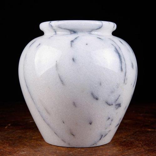 Verfijnde vaas handgemaakt van wit Carrara-marmer Witte, Verzamelen, Mineralen en Fossielen
