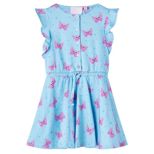 vidaXL Kinderjurk met knopen zonder mouwen 104 blauw, Kinderen en Baby's, Kinderkleding | Overige, Nieuw, Verzenden