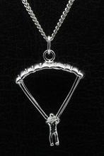 Zilveren Parachutist groot ketting hanger, Verzenden, Nieuw