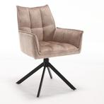 Eetkamerstoel Dani Velvet | Beige | Met armleuning, Huis en Inrichting, Stoelen, Ophalen of Verzenden, Nieuw