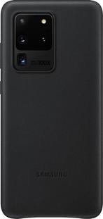Samsung Leather Hoesje - Samsung Galaxy S20 Ultra - Zwart, Telecommunicatie, Mobiele telefoons | Hoesjes en Frontjes | Overige merken