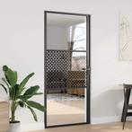 vidaXL Binnen Deur Zwart 93 x 201.5 cm Verstevigd glas,, Doe-het-zelf en Verbouw, Deuren en Horren, Verzenden, Nieuw